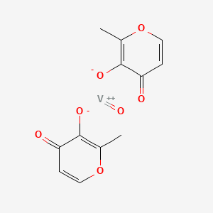 molecular formula C12H10O7V B1667445 bis(2-methyl-4-oxopyran-3-olate);oxovanadium(2+) CAS No. 38213-69-3