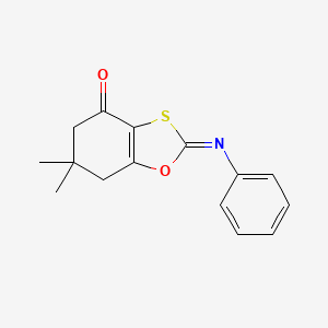 1,3-Benzoxathiol-4(5H)-one, 6,7-dihydro-6,6-dimethyl-2-(phenylimino)-