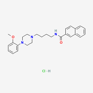 molecular formula C26H32ClN3O2 B1667474 2-萘甲酰胺，N-(4-(4-(2-甲氧基苯基)-1-哌嗪基)丁基)-，一水合氯化物 CAS No. 314776-92-6
