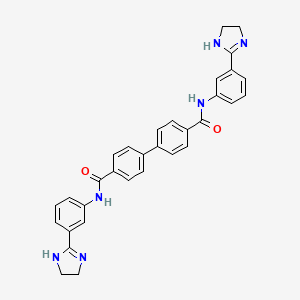 molecular formula C32H28N6O2 B1667478 N,N'-Bis[3-(4,5-Dihydro-1h-Imidazol-2-Yl)phenyl]biphenyl-4,4'-Dicarboxamide CAS No. 5352-53-4