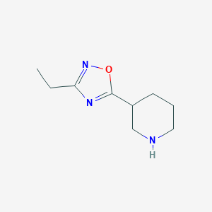 molecular formula C9H15N3O B166748 3-(3-Ethyl-1,2,4-oxadiazol-5-YL)piperidine CAS No. 139269-06-0