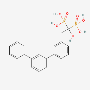 molecular formula C20H20O7P2 B1667480 (1-Hydroxy-1-Phosphono-2-[1,1';3',1'']Terphenyl-3-Yl-Ethyl)-Phosphonic Acid CAS No. 911783-02-3