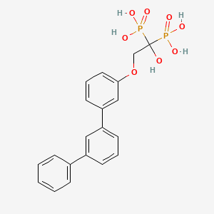 molecular formula C20H20O8P2 B1667485 [1-Hydroxy-2-(1,1':3',1''-Terphenyl-3-Yloxy)Ethane-1,1-Diyl]Bis(Phosphonic Acid) CAS No. 1059677-92-7