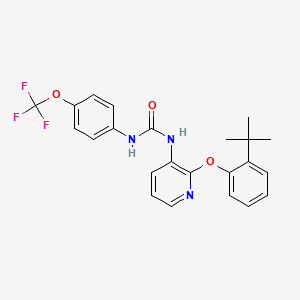 molecular formula C23H22F3N3O3 B1667491 1-[2-(2-Tert-butylphenoxy)pyridin-3-yl]-3-[4-(trifluoromethoxy)phenyl]urea CAS No. 870544-59-5