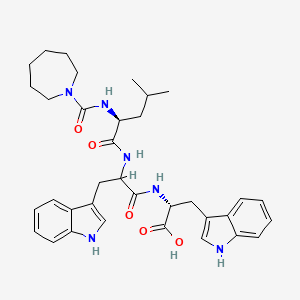molecular formula C35H44N6O5 B1667494 Perhydroazepino-N-carbonyl-L-Leu-D-Trp-D-Trp CAS No. 141594-26-5