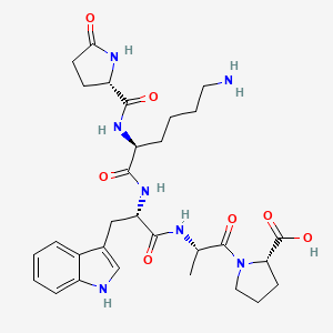 B1667499 Pyroglutamyllysyltryptophylalanylproline CAS No. 30505-63-6