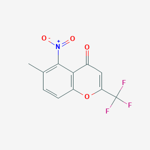 molecular formula C11H6F3NO4 B1667500 6-methyl-5-nitro-2-(trifluoromethyl)-4H-chromen-4-one CAS No. 369631-68-5