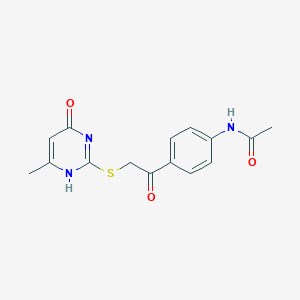N-[4-[2-[(6-methyl-4-oxo-1H-pyrimidin-2-yl)sulfanyl]acetyl]phenyl]acetamide