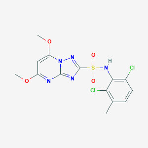 molecular formula C14H13Cl2N5O4S B166753 甲磺草胺 CAS No. 139528-85-1