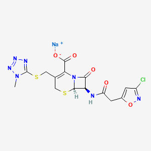 molecular formula C15H13ClN7NaO5S2 B1667541 BK-218 CAS No. 110008-56-5