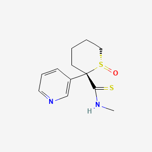 molecular formula C12H16N2OS2 B1667569 N-methyl-2-(pyridin-3-yl)tetrahydrothiopyran-2-carbothioamide 1-oxide CAS No. 89544-10-5