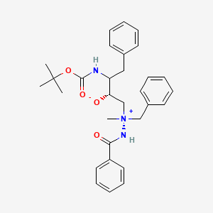 molecular formula C30H37N3O4 B1667581 (2S)-1-[(S)-benzamido-benzyl-methylazaniumyl]-3-[(2-methylpropan-2-yl)oxycarbonylamino]-4-phenylbutan-2-olate CAS No. 178820-70-7