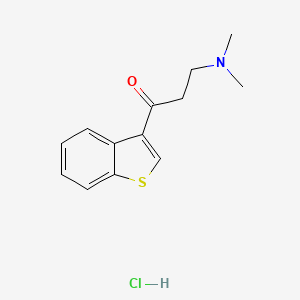 molecular formula C13H16ClNOS B1667582 1-Propanone, 1-benzo(b)thien-3-yl-3-(dimethylamino)-, hydrochloride CAS No. 61-40-5