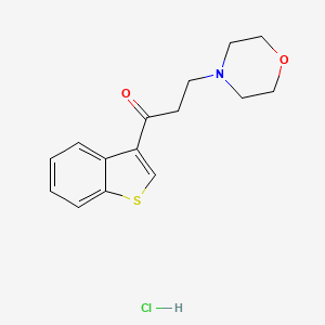 B1667583 1-Propanone, 1-benzo(b)thien-3-yl-3-(4-morpholinyl)-, hydrochloride CAS No. 61-44-9