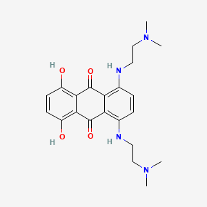 molecular formula C22H28N4O4 B1667584 9,10-Anthracenedione, 1,4-bis((2-(dimethylamino)ethyl)amino)-5,8-dihydroxy- CAS No. 70476-63-0