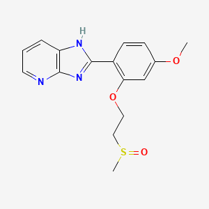 molecular formula C16H17N3O3S B1667595 2-(4-Methoxy-2-(2-(methylsulfinyl)ethoxy)phenyl)-1H-imidazo(4,5-b)pyridine CAS No. 77303-18-5