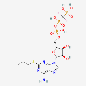 molecular formula C14H22F2N5O12P3S B1667596 AR-C 66096 tetrasodium salt CAS No. 145782-74-7
