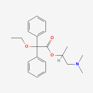 molecular formula C21H27NO3 B1667622 2,2-Diphenyl-2-ethoxy-acetic acid 2-(dimethylamino)-1-methylethyl ester CAS No. 13835-19-3