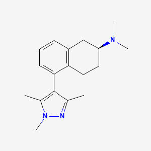 molecular formula C18H25N3 B1667631 (2S)-(+)-5-(1,3,5-Trimethylpyrazol-4-YL)-2-(dimethylamino)tetralin CAS No. 1000578-26-6