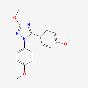 molecular formula C17H17N3O3 B1667638 3-Methoxy-1,5-bis(4-methoxyphenyl)-1h-1,2,4-triazole CAS No. 524699-72-7