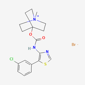 molecular formula C18H21BrClN3O2S B1667640 4-[[[[5-(3-Chlorophenyl)-4-thiazolyl]amino]carbonyl]oxy]-1-methyl-1-Azoniabicyclo[2.2.2]octane bromide CAS No. 1047677-07-5
