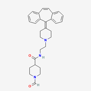 B1667652 4-Piperidinecarboxamide, N-(2-(4-(5H-dibenzo(a,d)cyclohepten-5-ylidene)-1-piperidinyl)ethyl)-1-formyl- CAS No. 173722-21-9