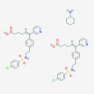 (E)-6-[4-[2-[(4-Chlorophenyl)sulfonylamino]ethyl]phenyl]-6-pyridin-3-ylhex-5-enoic acid;cyclohexanamine
