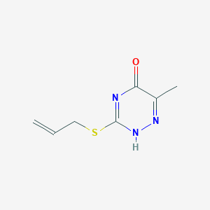 molecular formula C7H9N3OS B1667668 1,2,4-Triazin-5(2H)-one, 6-methyl-3-(2-propenylthio)- CAS No. 87450-64-4