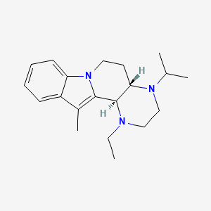 B1667676 Pyrazino(2',3':3,4)pyrido(1,2-a)indole, 1-ethyl-1,2,3,4,4a,5,6,12b-octahydro-12-methyl-4-(1-methylethyl)-, trans- CAS No. 89303-63-9