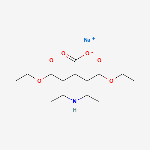molecular formula C16H24NNaO6 B1667685 3,5-Diethyl 1,4-dihydro-2,6-dimethyl-2,6-dimethyl-3,4,5-pyridinetricarboxylate monosodium salt CAS No. 27296-05-5