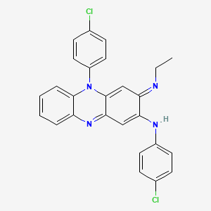 molecular formula C26H20Cl2N4 B1667693 N,5-Bis(4-chlorophenyl)-3-(ethylimino)-3,5-dihydro-2-phenazinamine CAS No. 103051-26-9