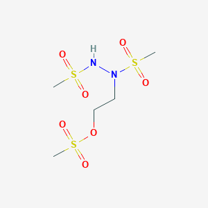 molecular formula C5H14N2O7S3 B166770 2-[1,2-Di(methanesulfonyl)hydrazinyl]ethyl methanesulfonate CAS No. 127793-03-7