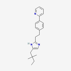 molecular formula C22H27N3 B1667707 2-(4-(2-(4-(2,2-dimethylbutyl)-1H-imidazol-2-yl)ethyl)phenyl)pyridine CAS No. 1021937-07-4