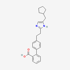 molecular formula C24H26N2O2 B1667708 2-[4-[2-[5-(cyclopentylmethyl)-1H-imidazol-2-yl]ethyl]phenyl]benzoic acid CAS No. 1021936-34-4