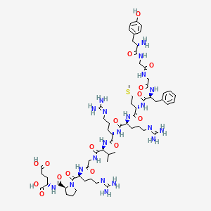 B1667725 L-Glutamic acid, N-(1-(N(2)-(N-(N-(N(2)-(N(2)-(N-(N-(N-(N-L-tyrosylglycyl)glycyl)-L-phenylalanyl)-L-methionyl)-L-arginyl)-L-arginyl)-L-valyl)glycyl)-L-arginyl)-L-prolyl)- CAS No. 75513-71-2