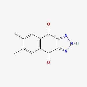 molecular formula C12H9N3O2 B1667800 1H-Naphtho(2,3-d)triazole-4,9-dione, 6,7-dimethyl- CAS No. 72364-91-1