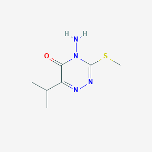 molecular formula C7H12N4OS B1667823 1,2,4-Triazin-5(4H)-one, 4-amino-6-(1-methylethyl)-3-(methylthio)- CAS No. 21087-61-6