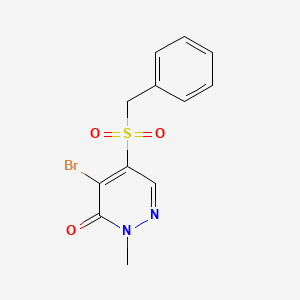 molecular formula C12H11BrN2O3S B1667831 5-(Benzylsulfonyl)-4-bromo-2-methyl-2,3-dihydropyridazin-3-one CAS No. 97120-13-3