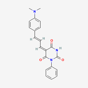 B1667835 (5E)-5-[(E)-3-[4-(Dimethylamino)phenyl]prop-2-enylidene]-1-phenyl-1,3-diazinane-2,4,6-trione CAS No. 423744-89-2