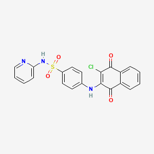 molecular formula C21H14ClN3O4S B1667839 4-[(3-Chloro-1,4-dioxo-1,4-dihydro-2-naphthalenyl)amino]-N-(2-pyridinyl)benzenesulfonamide CAS No. 6298-15-3