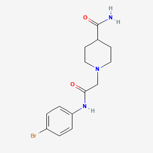 molecular formula C14H18BrN3O2 B1667842 1-[2-(4-Bromoanilino)-2-oxoethyl]piperidine-4-carboxamide CAS No. 432529-82-3