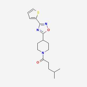 B1667851 4-Methyl-1-{4-[3-(Thiophen-2-Yl)-1,2,4-Oxadiazol-5-Yl]piperidin-1-Yl}pentan-1-One CAS No. 1001467-91-9