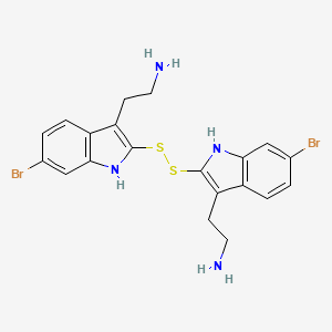 molecular formula C20H20Br2N4S2 B1667863 2,2'-二硫代双[6-溴-1H-吲哚-3-乙胺 CAS No. 622011-16-9