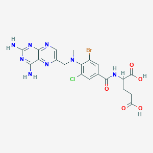 molecular formula C20H20BrClN8O5 B1667880 2-[[3-Bromo-5-chloro-4-[(2,4-diaminopteridin-6-yl)methyl-methylamino]benzoyl]amino]pentanedioic acid CAS No. 6914-12-1