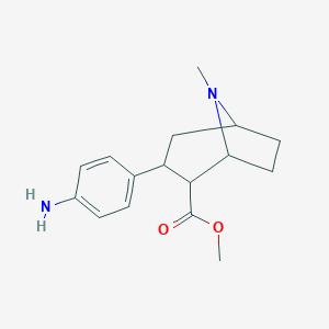 molecular formula C16H22N2O2 B166789 Methyl 3-(4-aminophenyl)-8-methyl-8-azabicyclo[3.2.1]octane-2-carboxylate CAS No. 134052-62-3