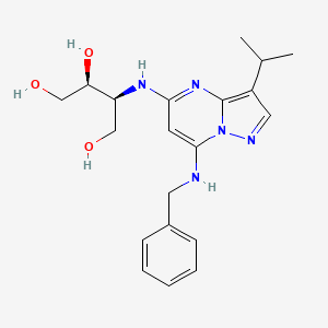 molecular formula C20H27N5O3 B1667957 (2S,3S)-3-((7-(benzylamino)-3-isopropylpyrazolo[1,5-a]pyrimidin-5-yl)amino)butane-1,2,4-triol CAS No. 1092443-55-4