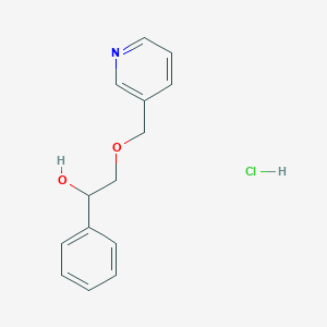 molecular formula C14H16ClNO2 B166796 alpha-((3-Pyridinylmethoxy)methyl)benzenemethanol hydrochloride CAS No. 131962-27-1