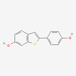 molecular formula C14H10O2S B1667962 2-(4-Hydroxyphenyl)benzo[b]thiophen-6-ol CAS No. 63676-22-2