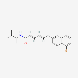 molecular formula C21H24BrNO B1667963 2,4-Hexadienamide, 6-(5-bromo-2-naphthalenyl)-N-(1,2-dimethylpropyl)-, (E,E)- CAS No. 99083-11-1