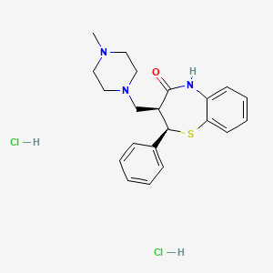 1,5-Benzothiazepin-4(5H)-one, 2,3-dihydro-3-((4-methyl-1-piperazinyl)methyl)-2-phenyl-, dihydrochloride, cis-(-)-